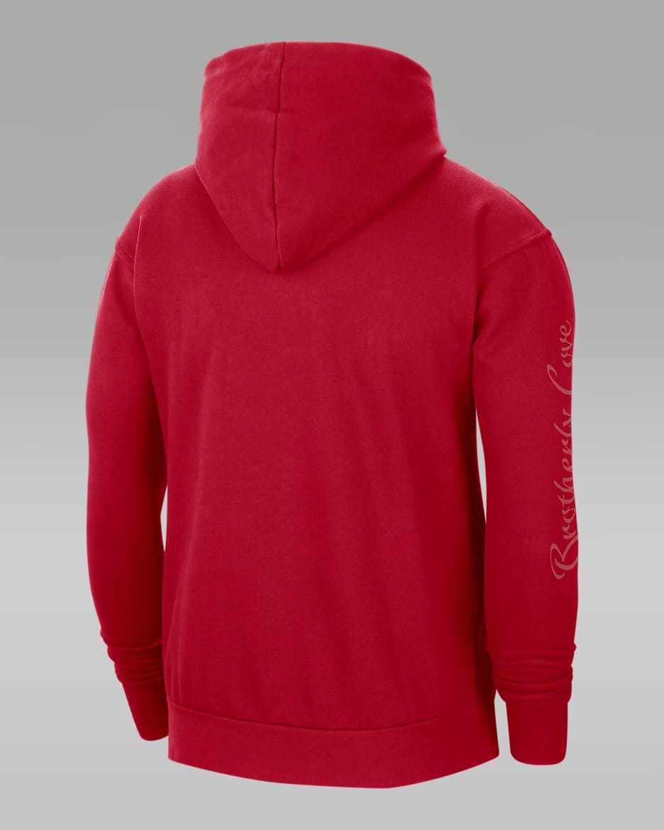 Philadelphia 76ers Courtside Statement Edition Men s Jordan NBA Fleece Pullover Hoodie. Nike